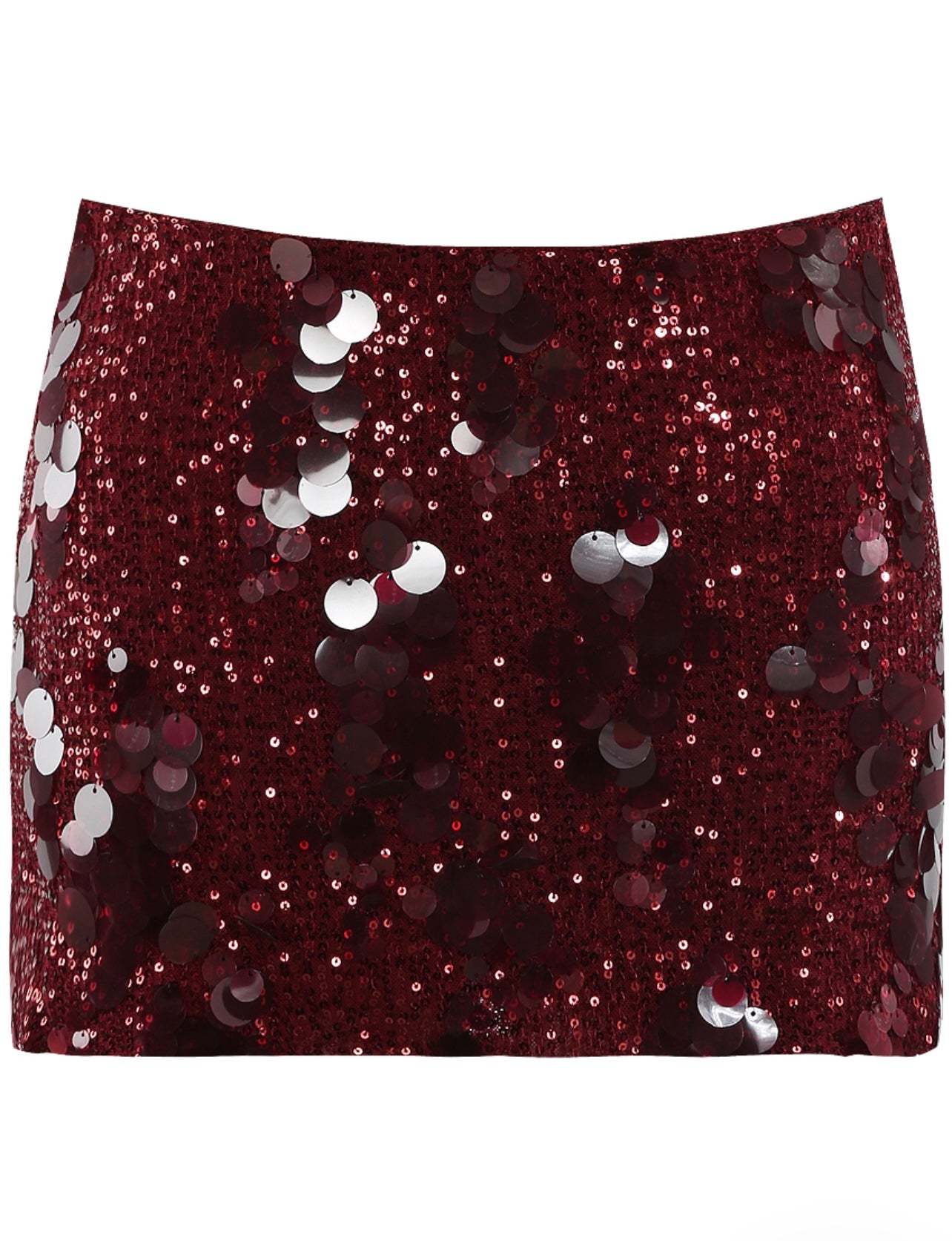 Burgundy Sequin Mini Skort