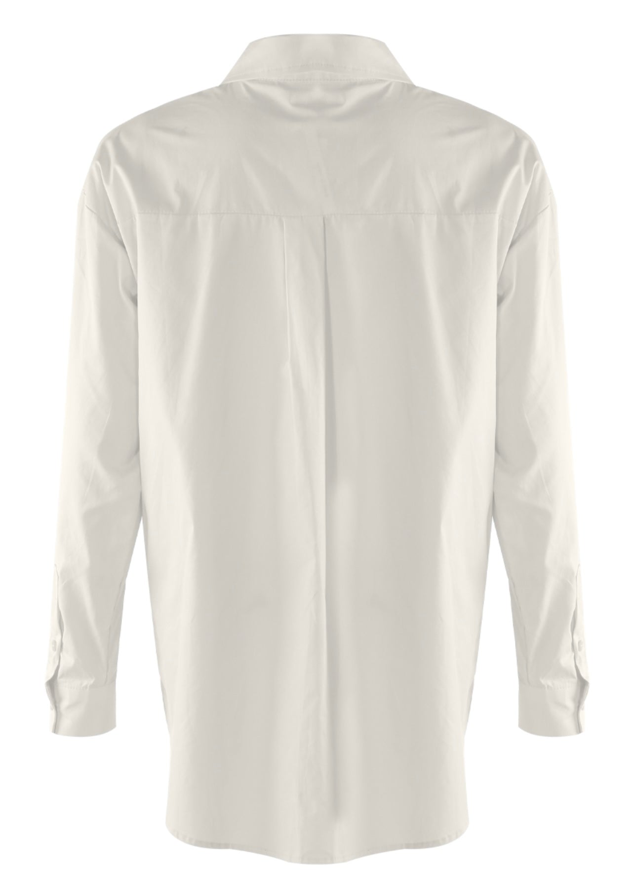 White Poplin Single Pocket Shirt
