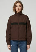 Brown Funnel Neck Track Jacket