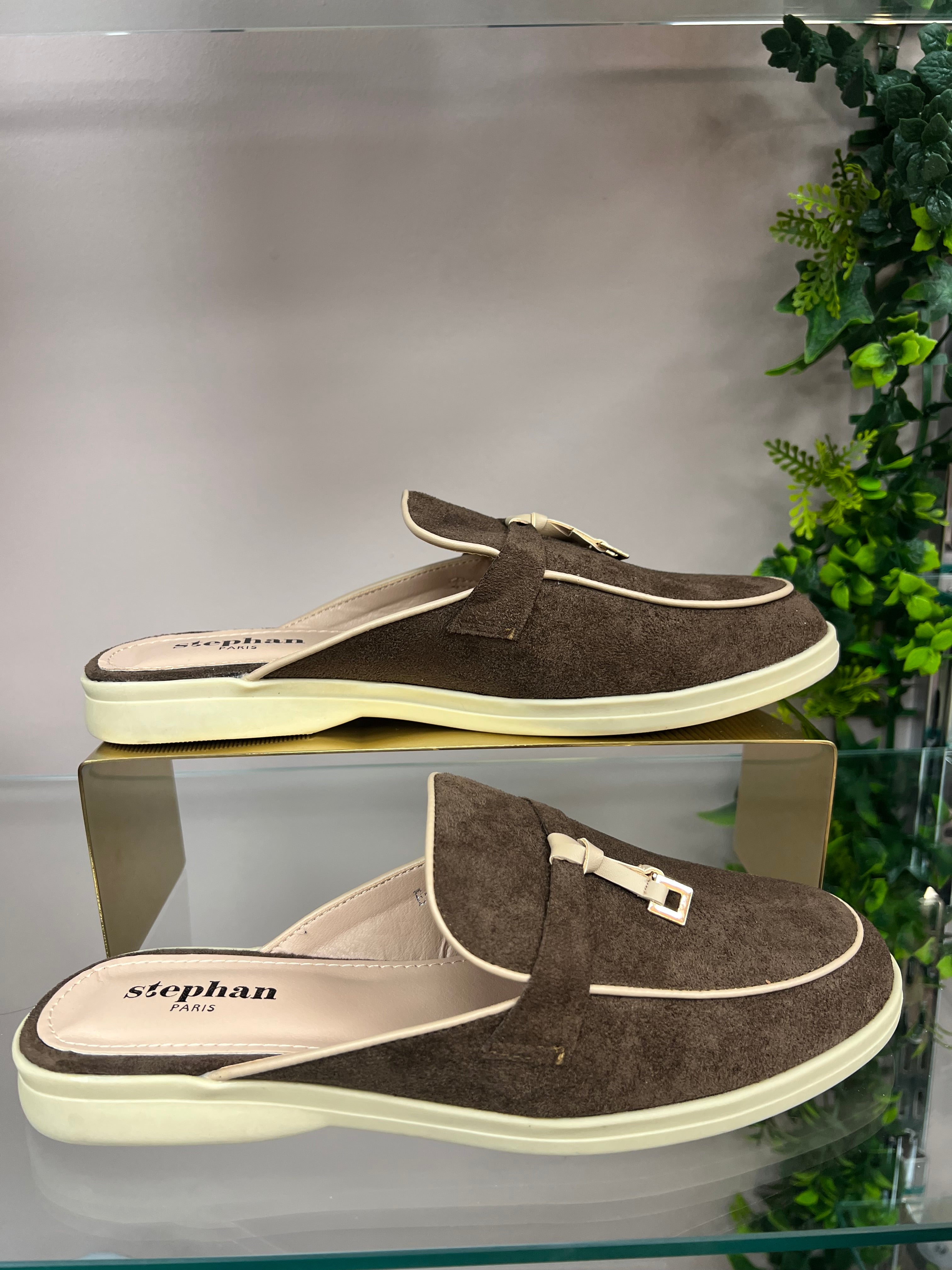 Brown Suede Mule