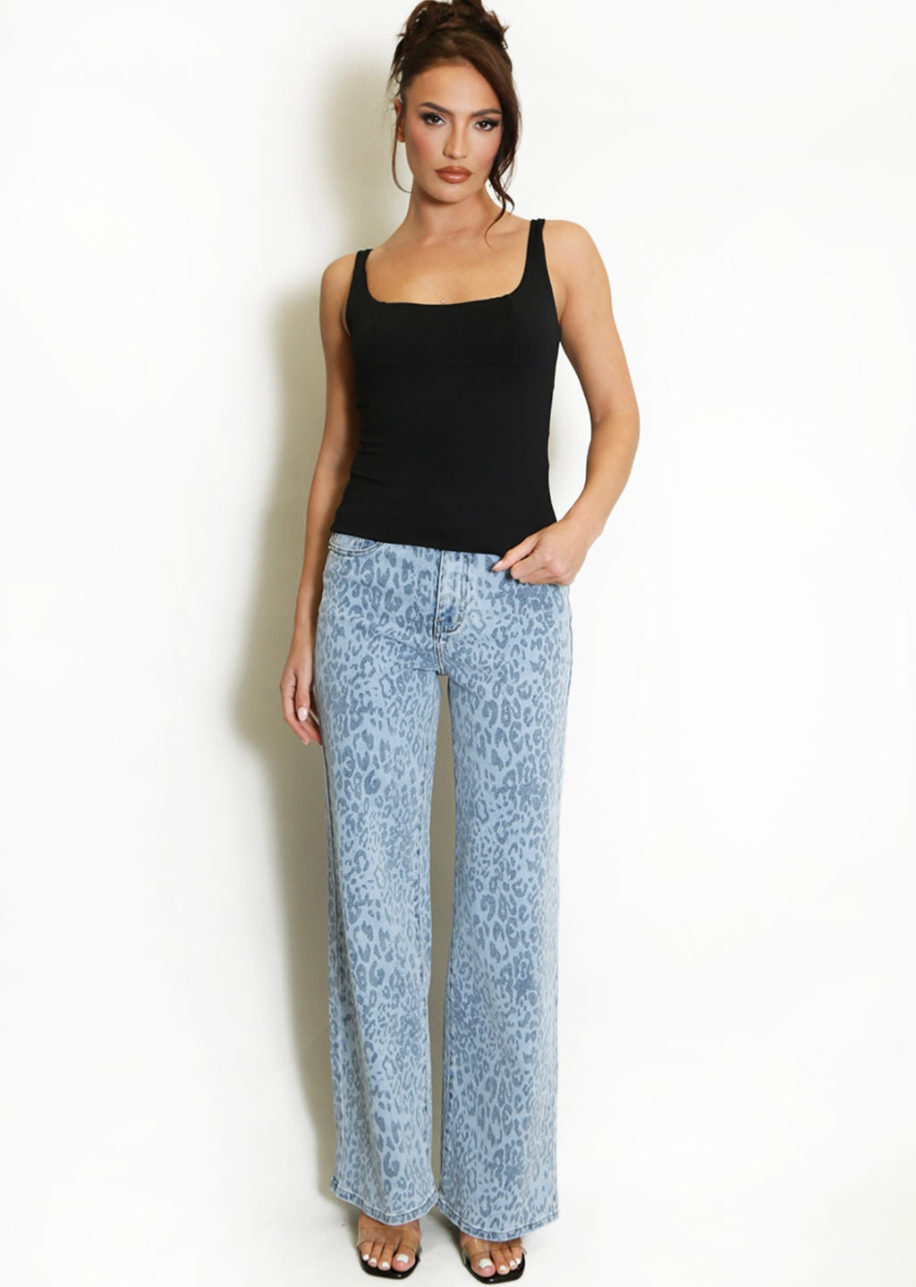 Black Square Neck Cami Top
