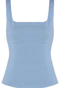 Blue Square neck Tailored Top