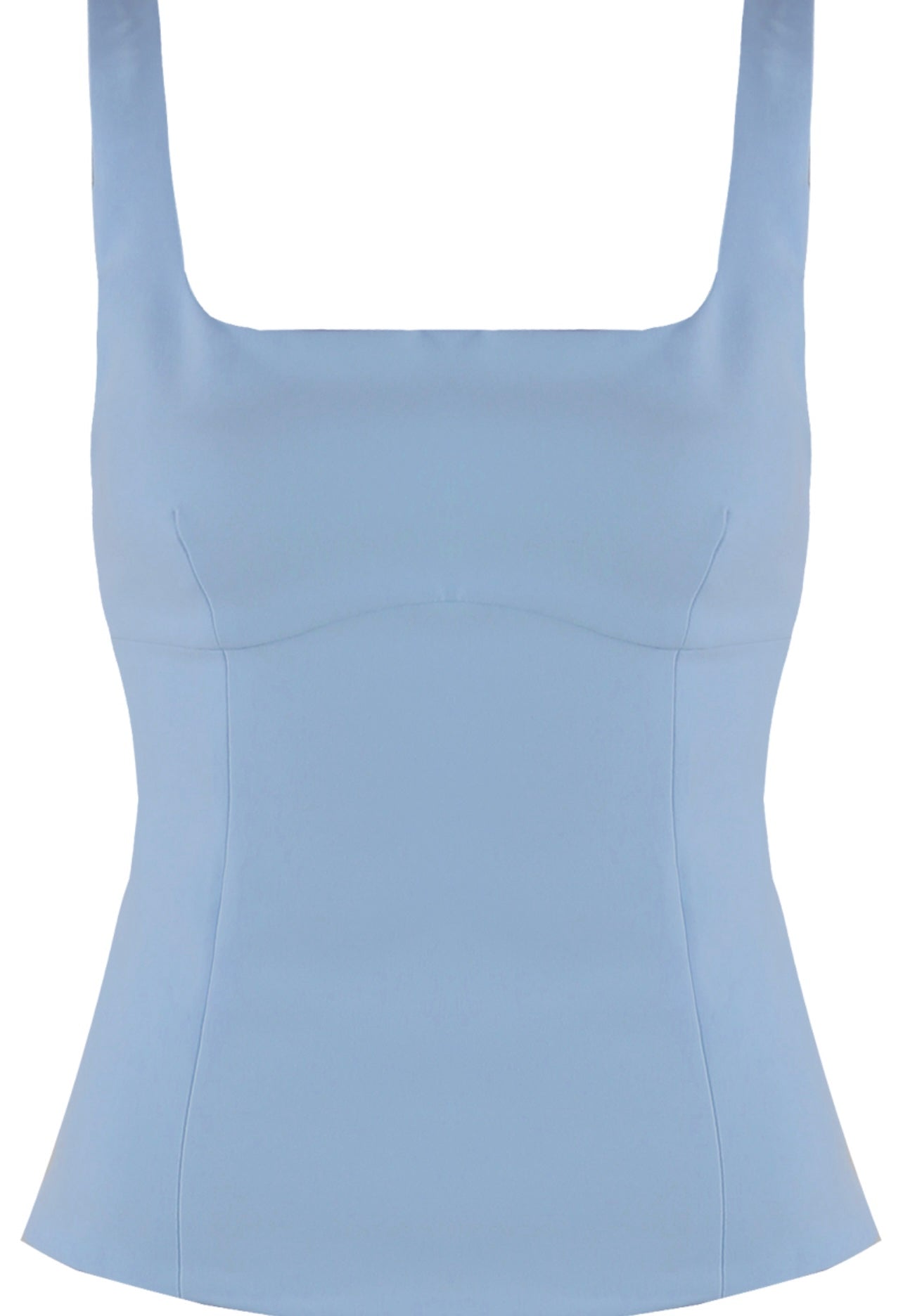 Blue Square neck Tailored Top