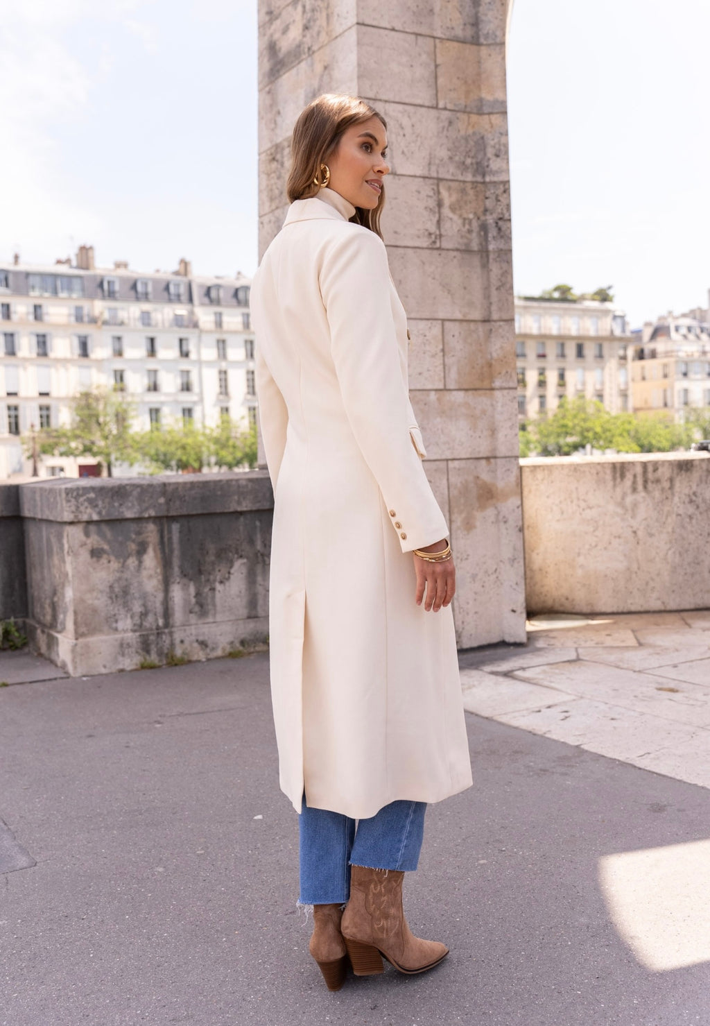 Off White Double Breasted Overcoat