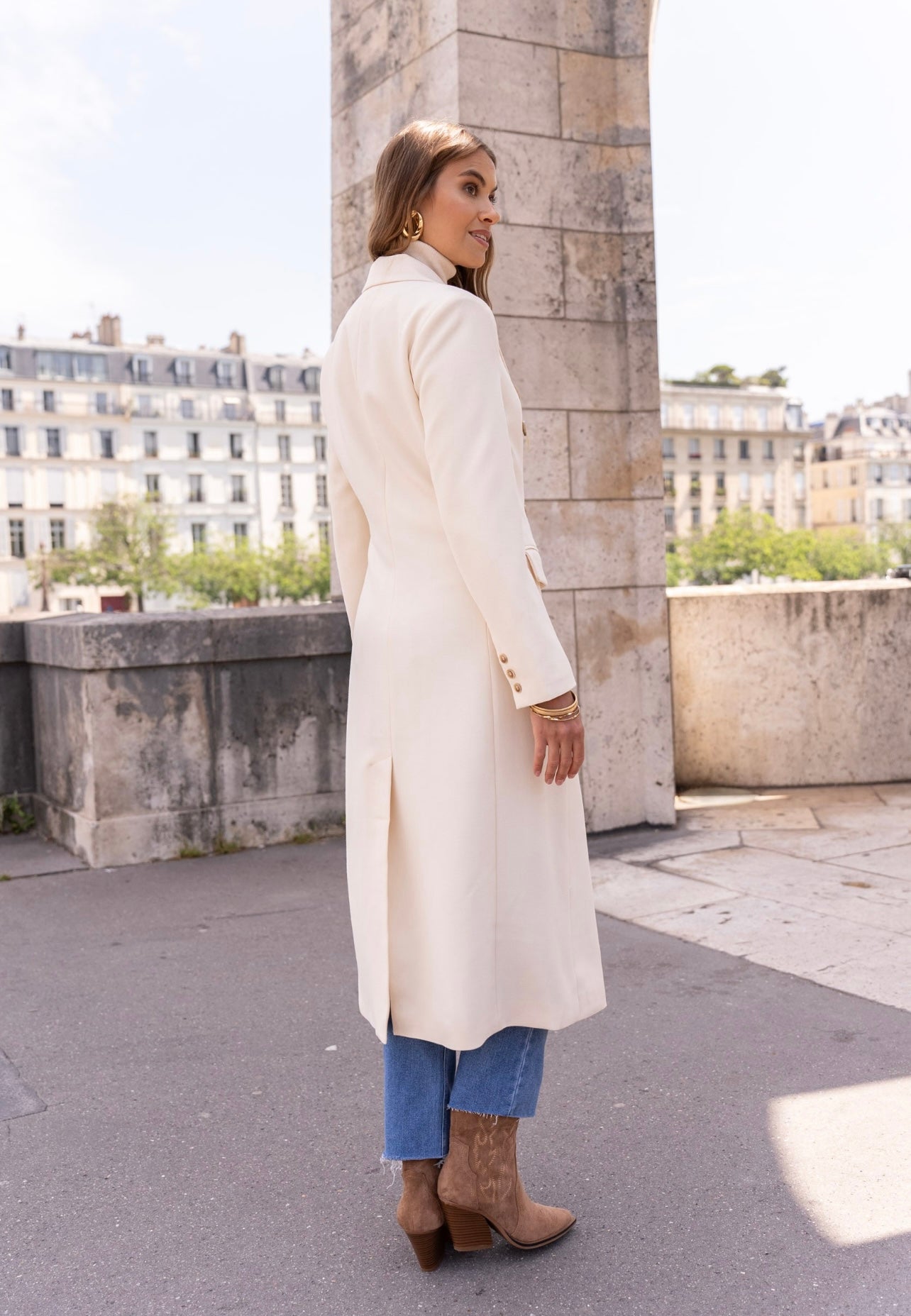 Off White Double Breasted Overcoat