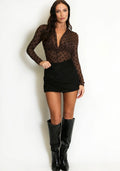 Black Faux Suede Skort