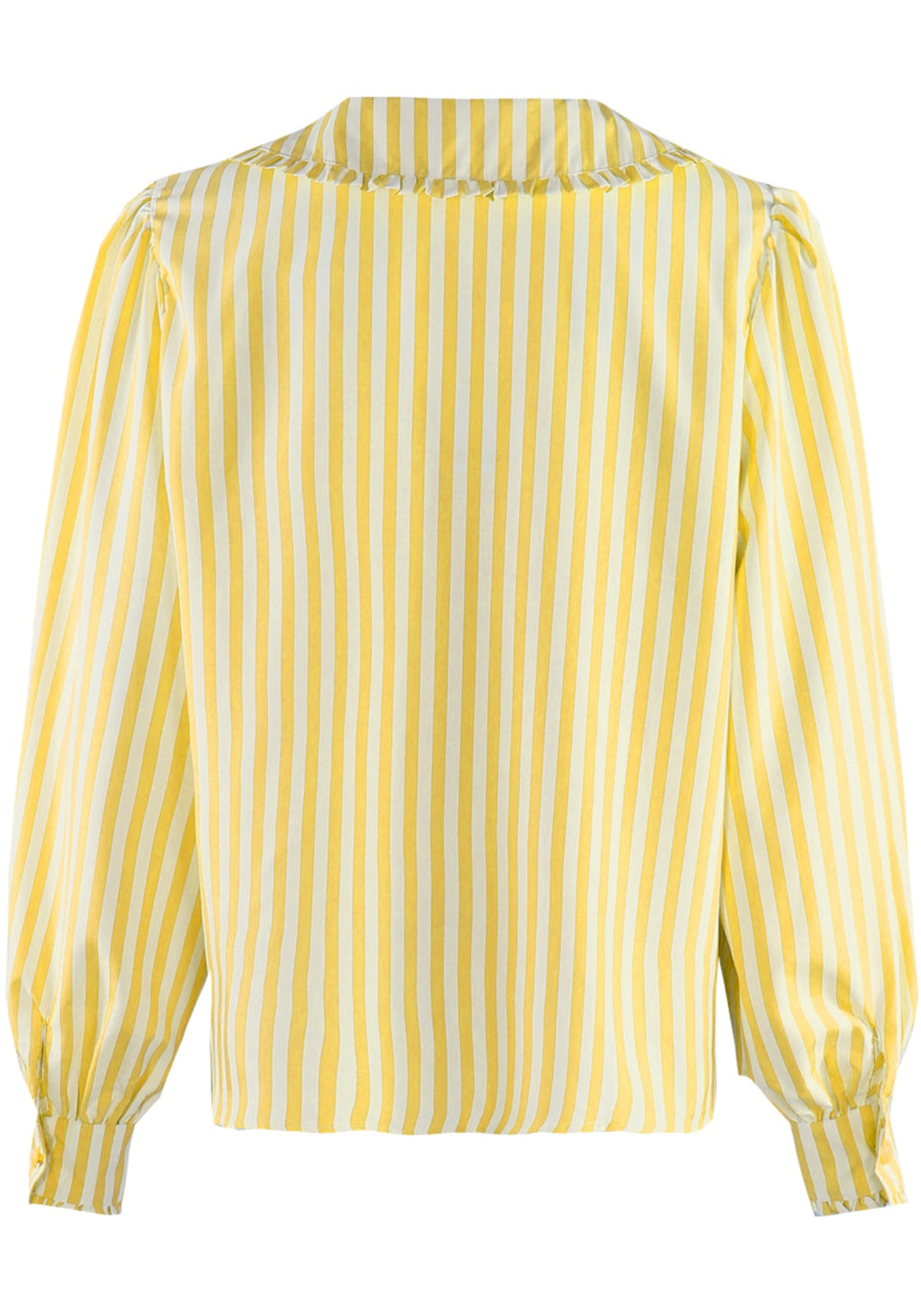 Yellow Striped Pointed Collar Blouse