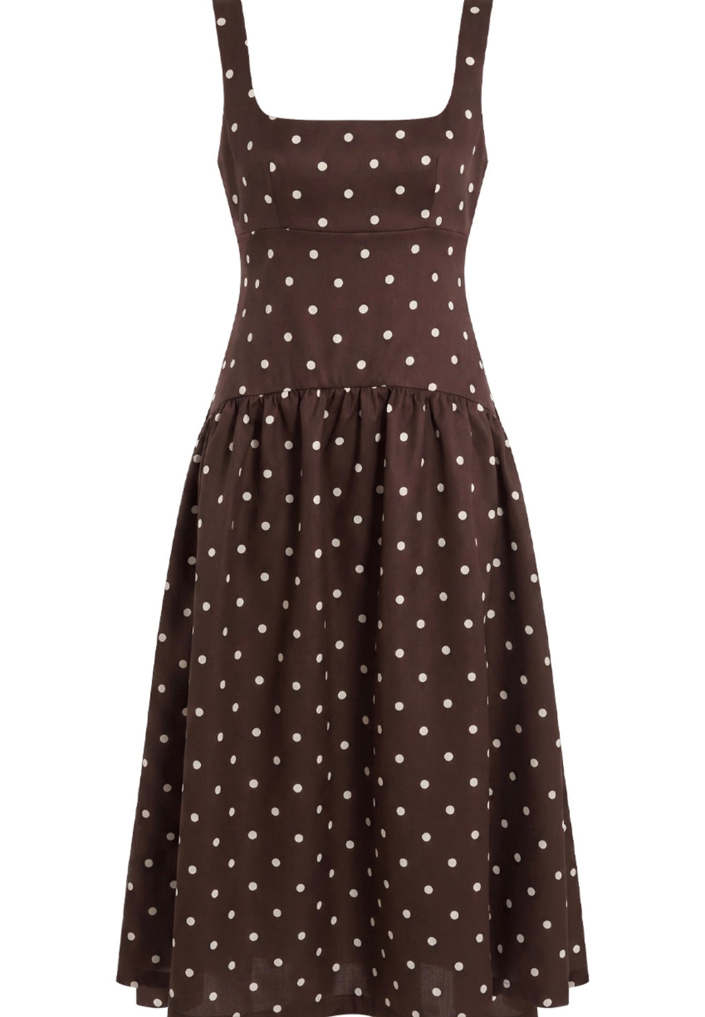 Brown Polka Dot Skater Dress