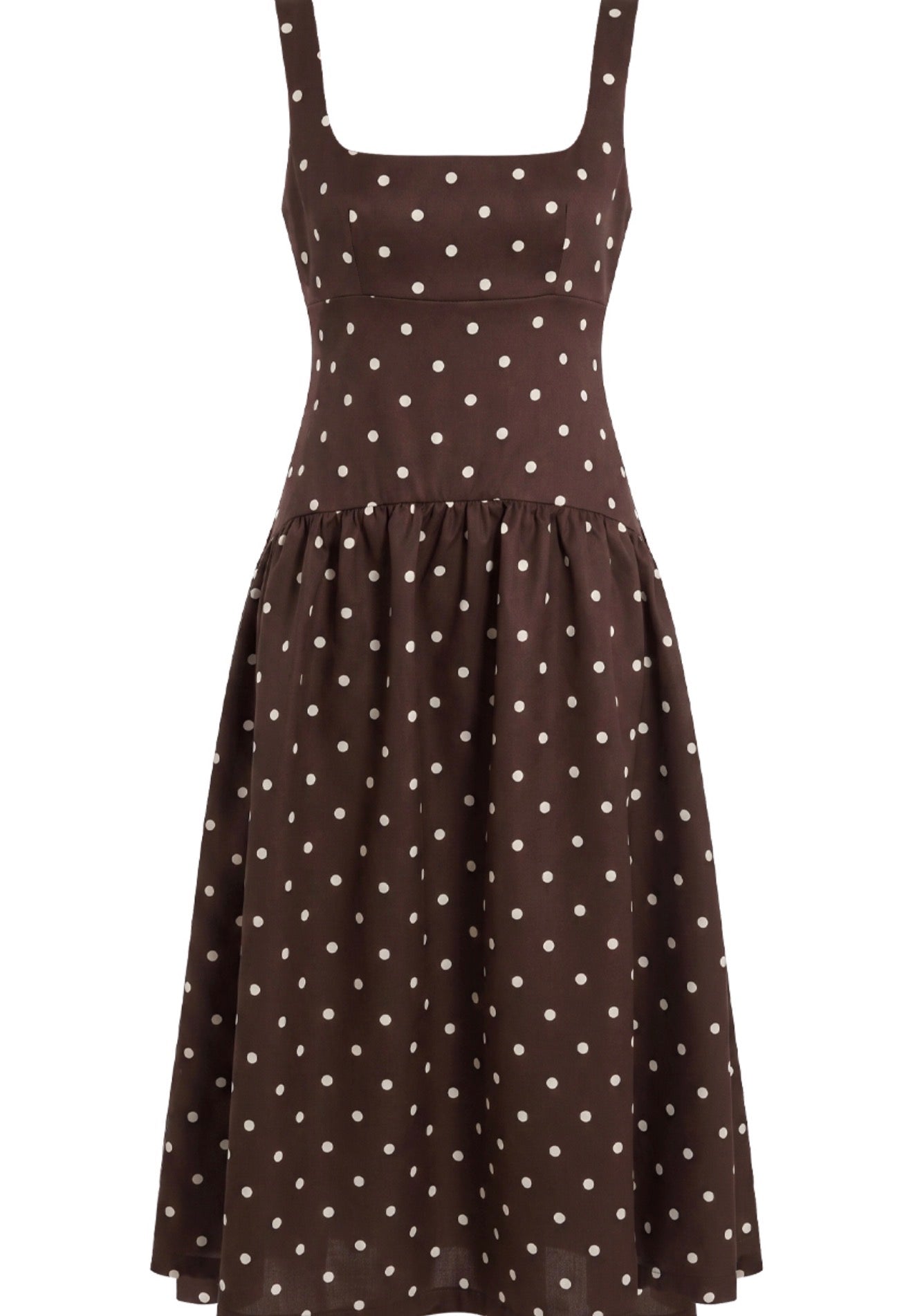 Brown Polka Dot Skater Dress