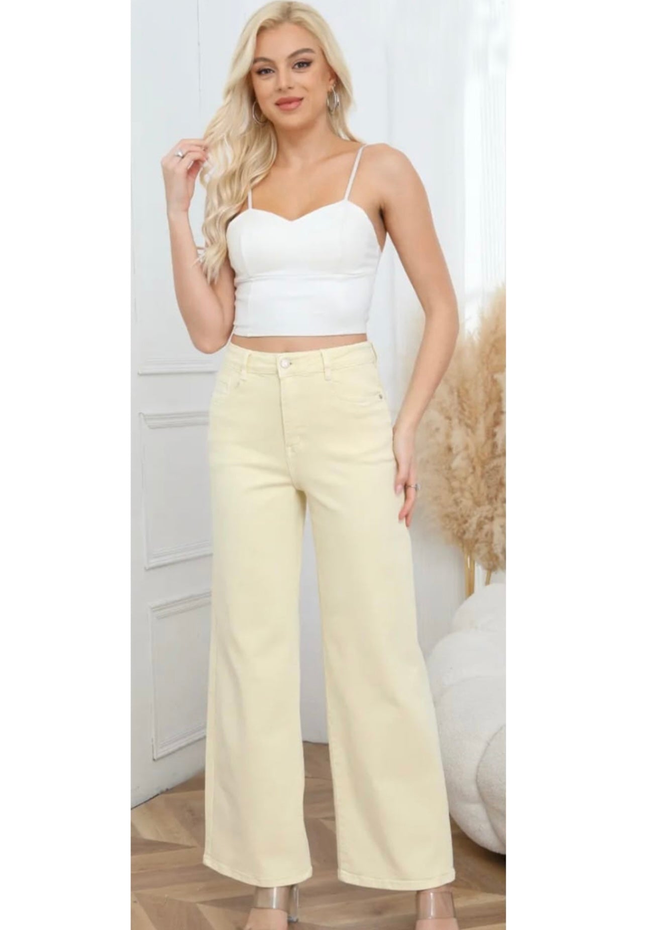 Lemon Wide Leg Denim Jeans