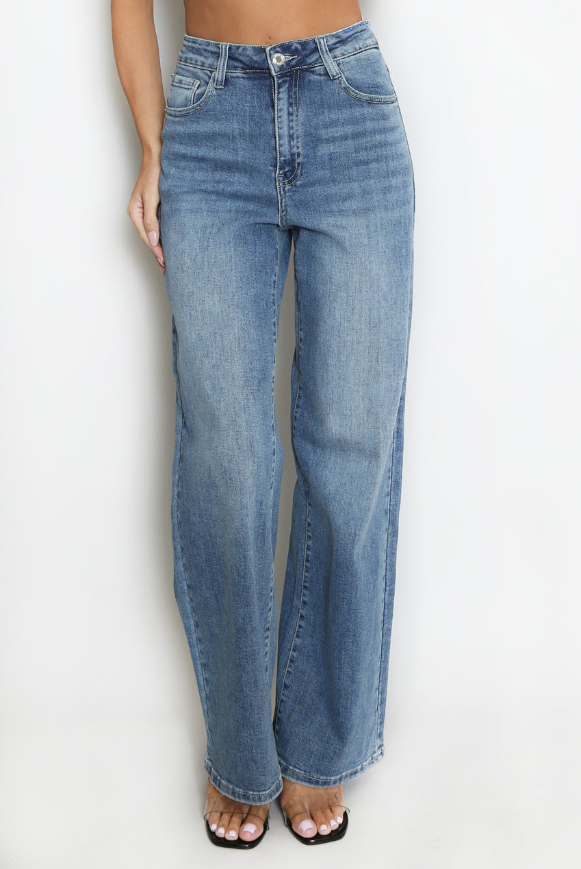 Blue Straight Denim Jeans