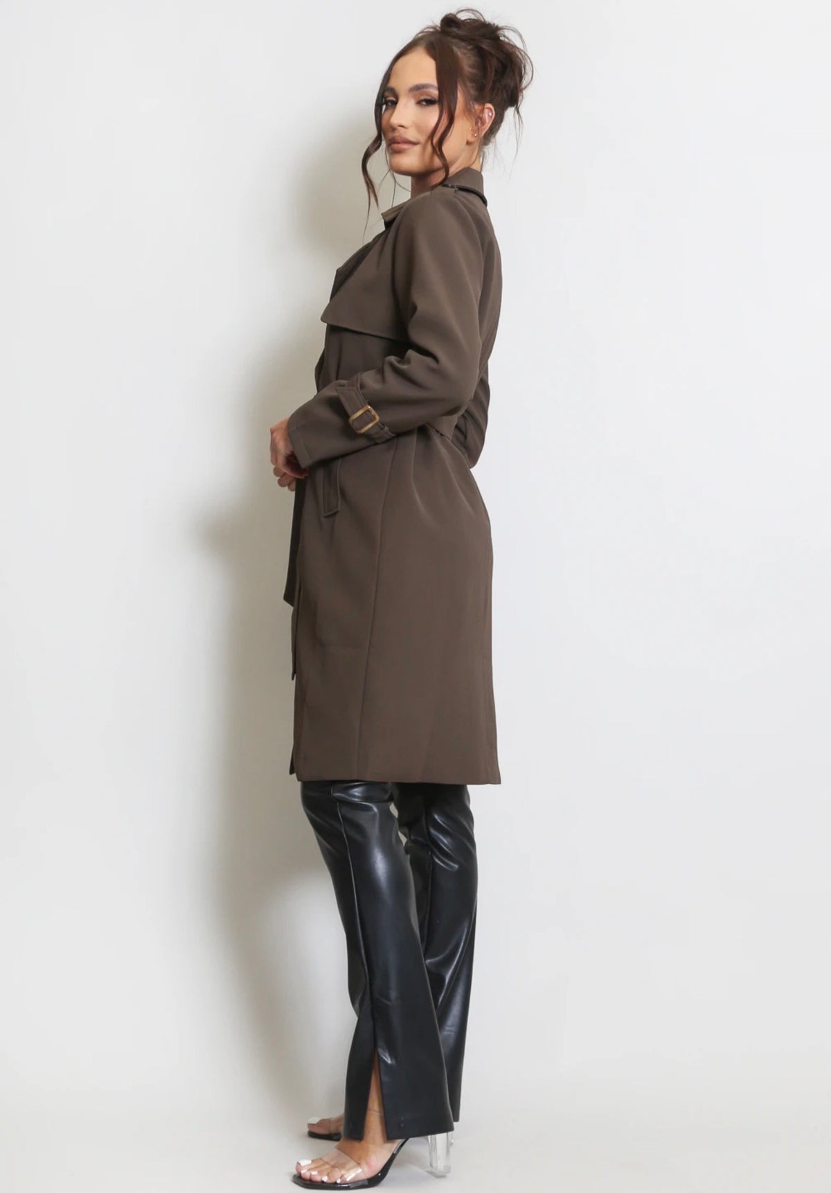 Brown Belted Trench Coat