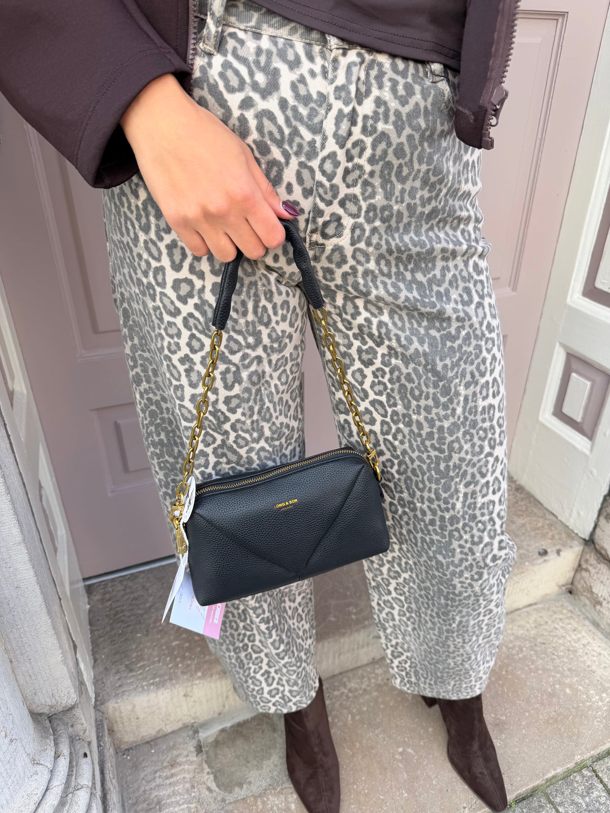 Gold Detail Chain Handle Handbag