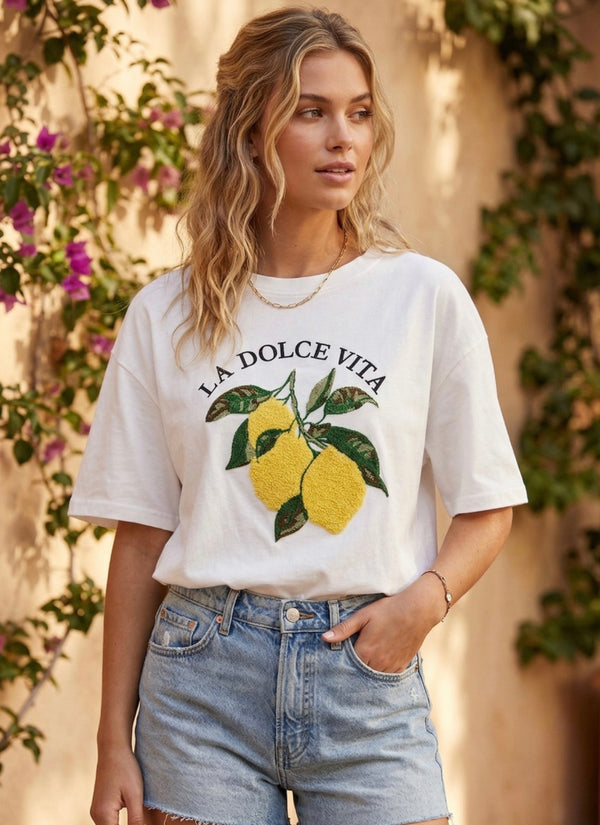 Lemon Embroidered T-Shirt
