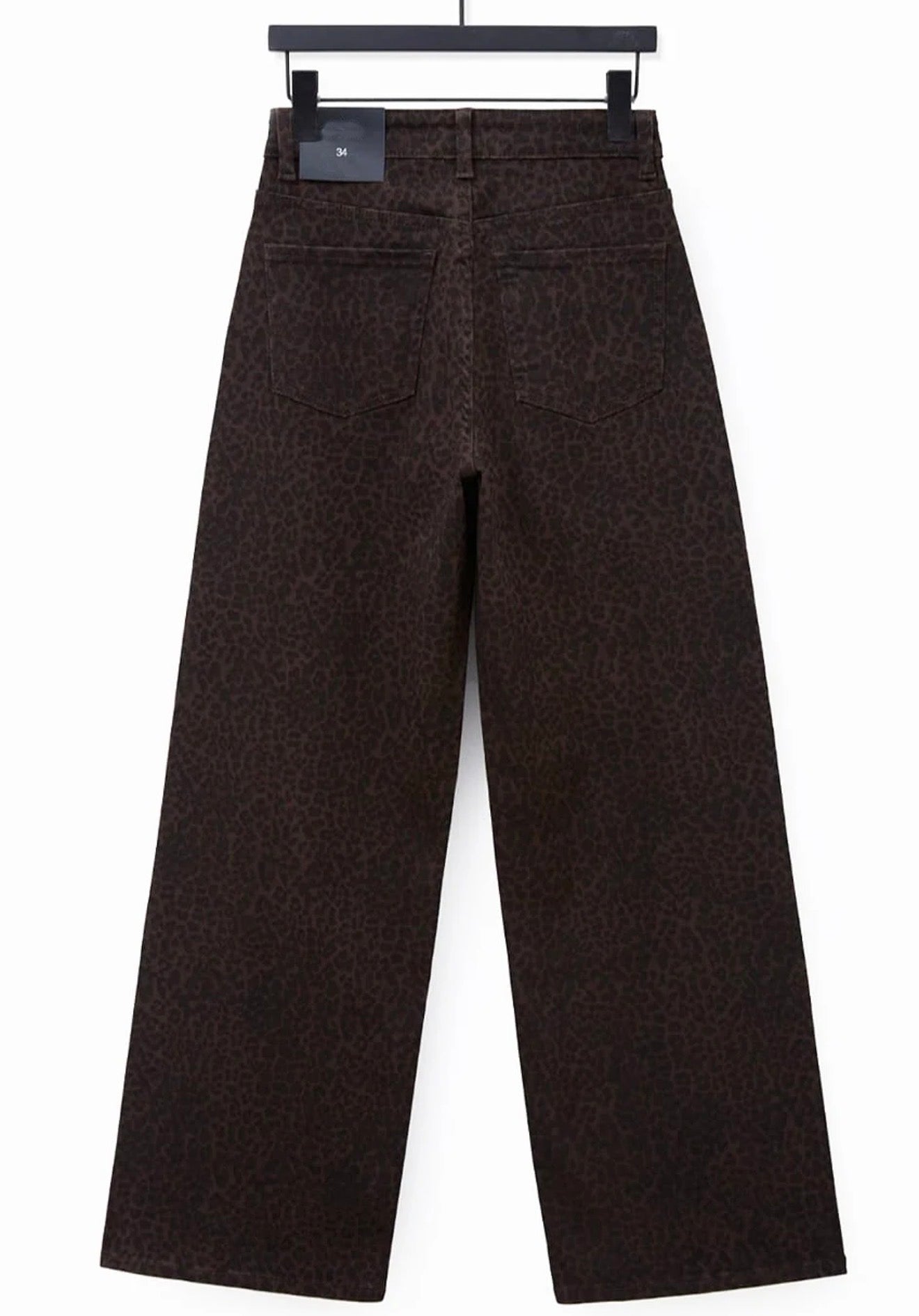 Cheetah Pattern Dad Fit Chocolate Jeans