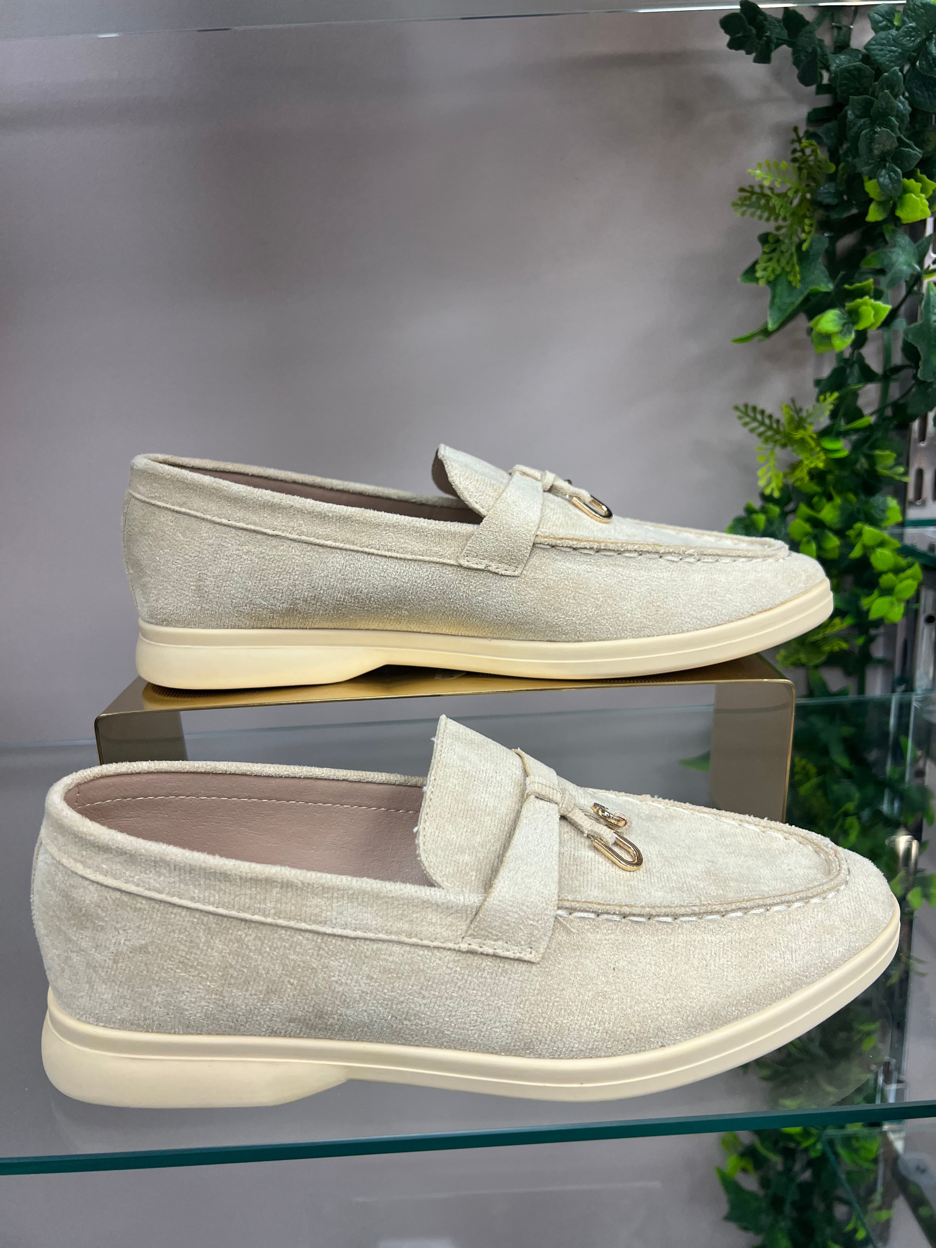 Beige Suede Loafer
