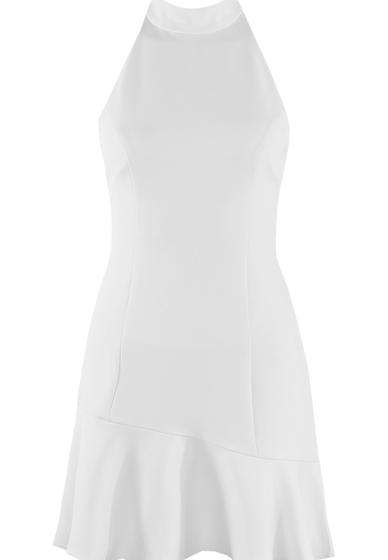 White Sleeveless Flare Hem Mini Dress