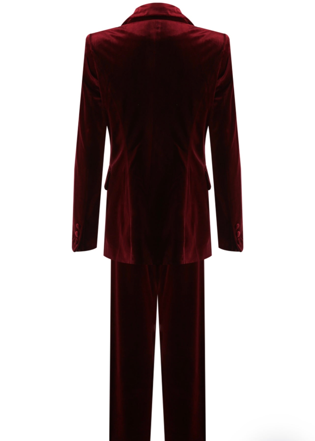 Wine One Button Velvet Blazer