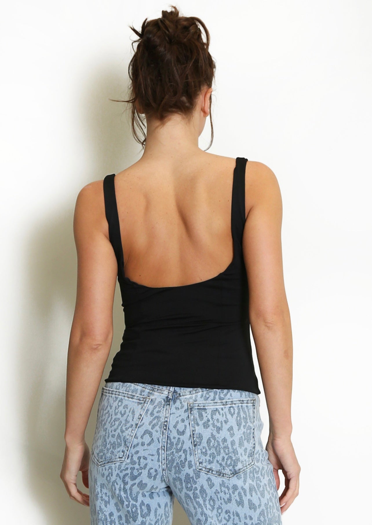 Black Square Neck Cami Top