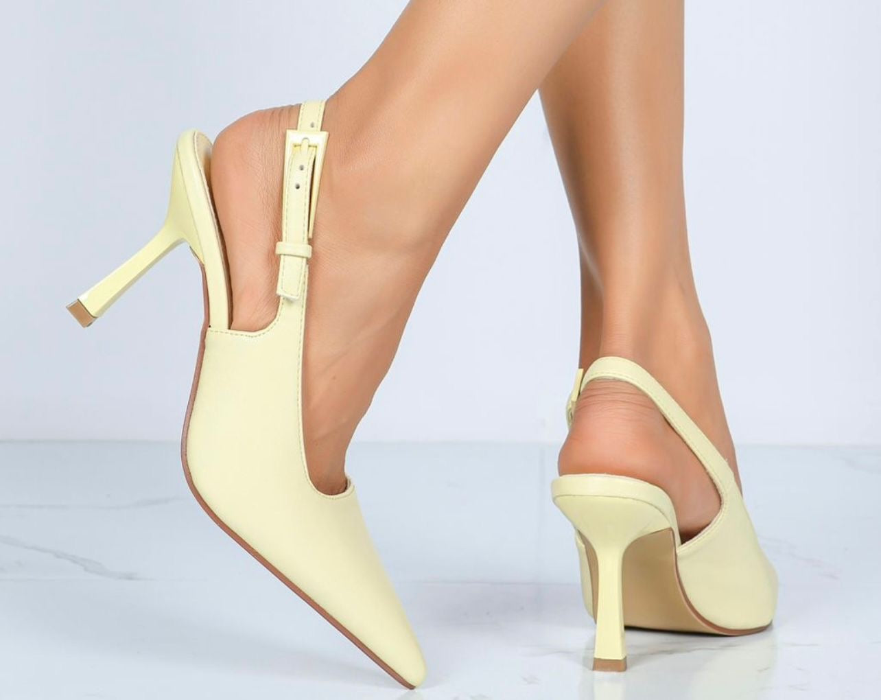 Lemon Pointed Toe Heel