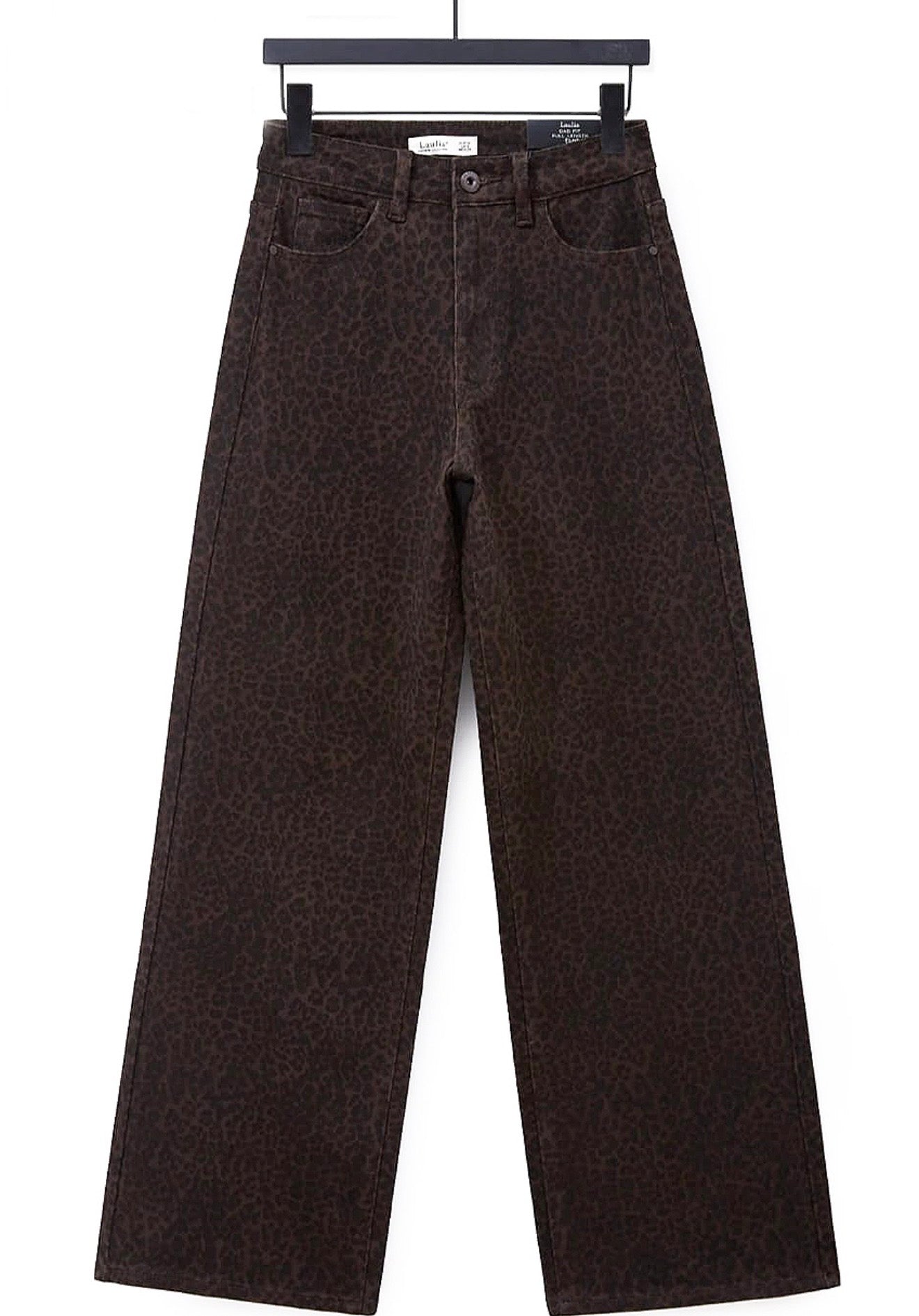Cheetah Pattern Dad Fit Chocolate Jeans