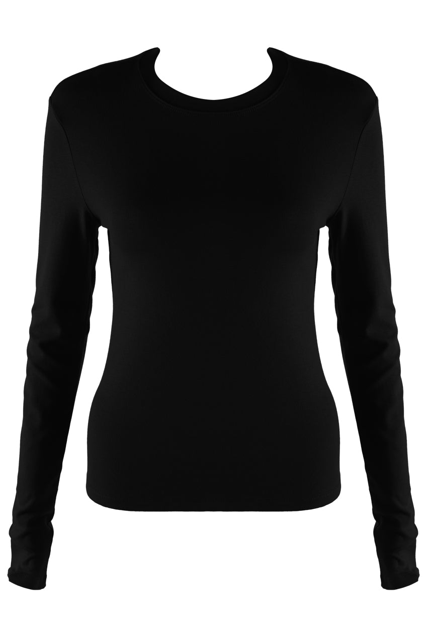 Black Long Sleeve Basic Top