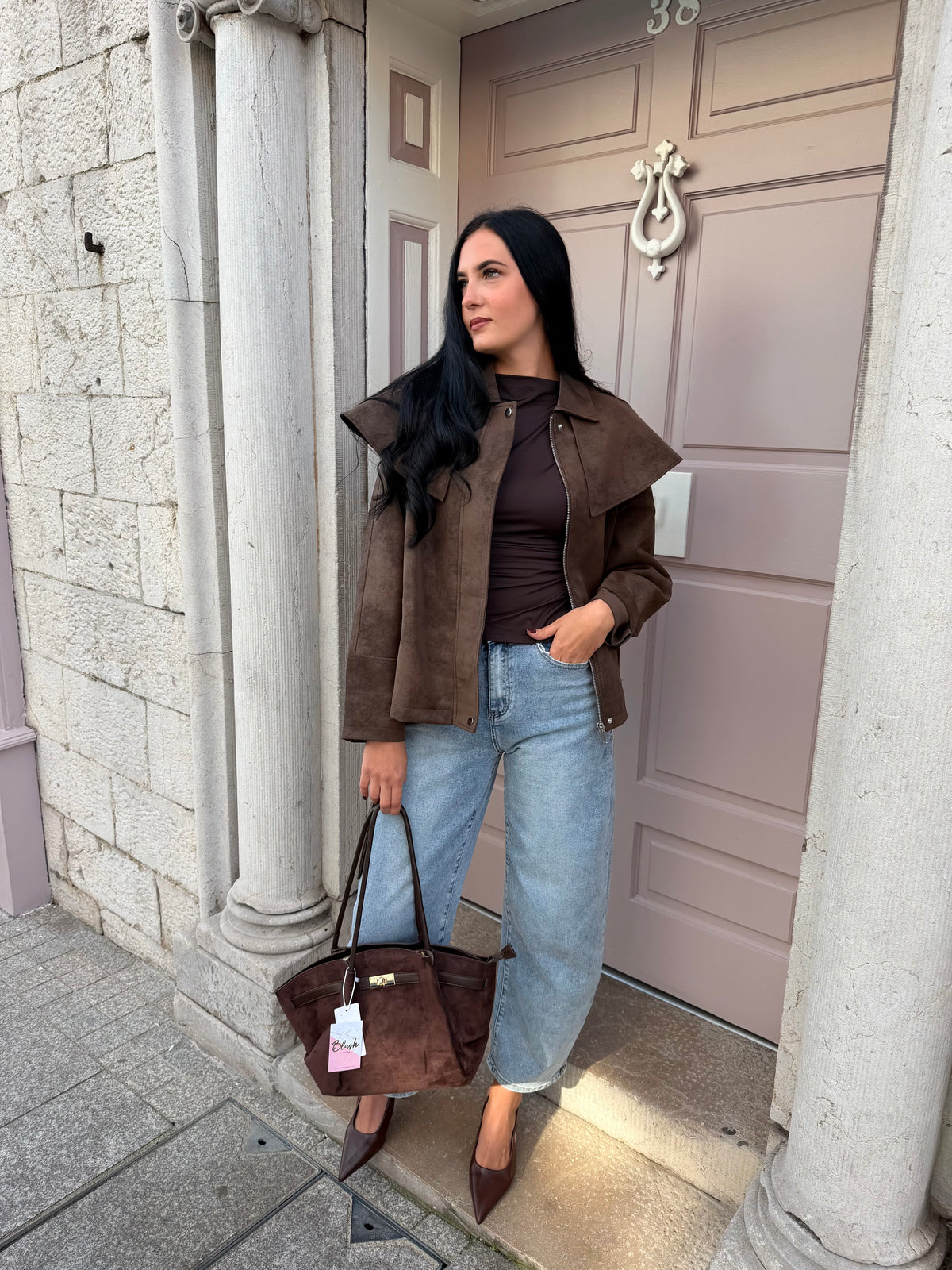 Brown Belted Trench Jacket
