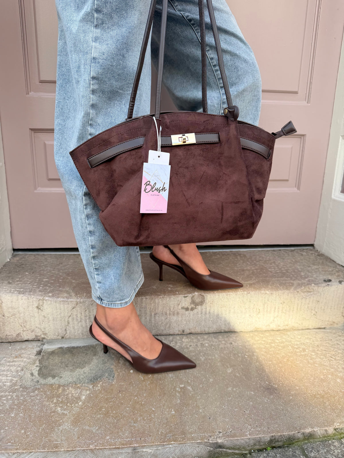 Slouchy Buckle Detail Handbag