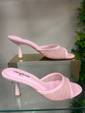 Pink Lace Open-Toe Heel