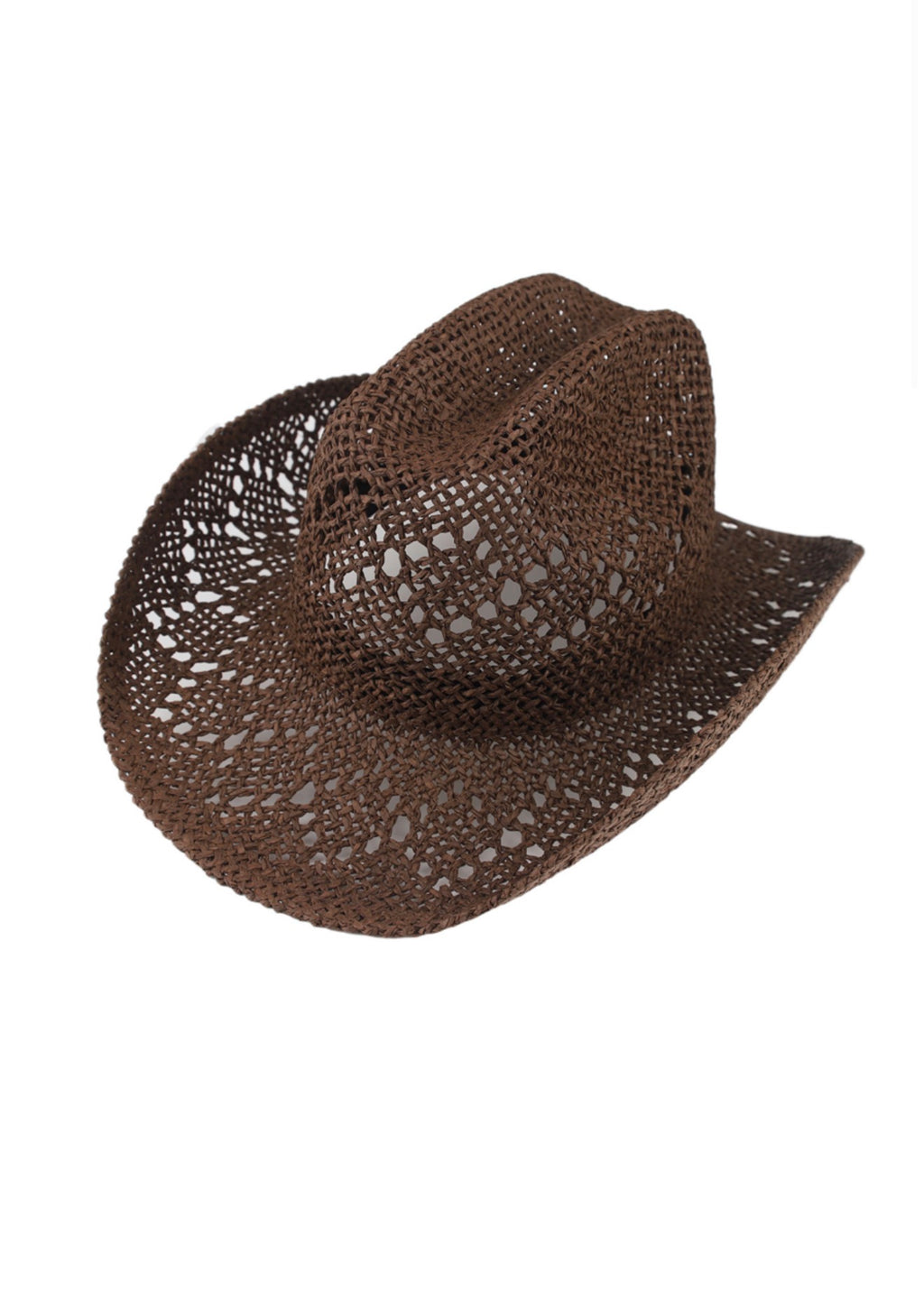 Brown Woven Cowboy Hat