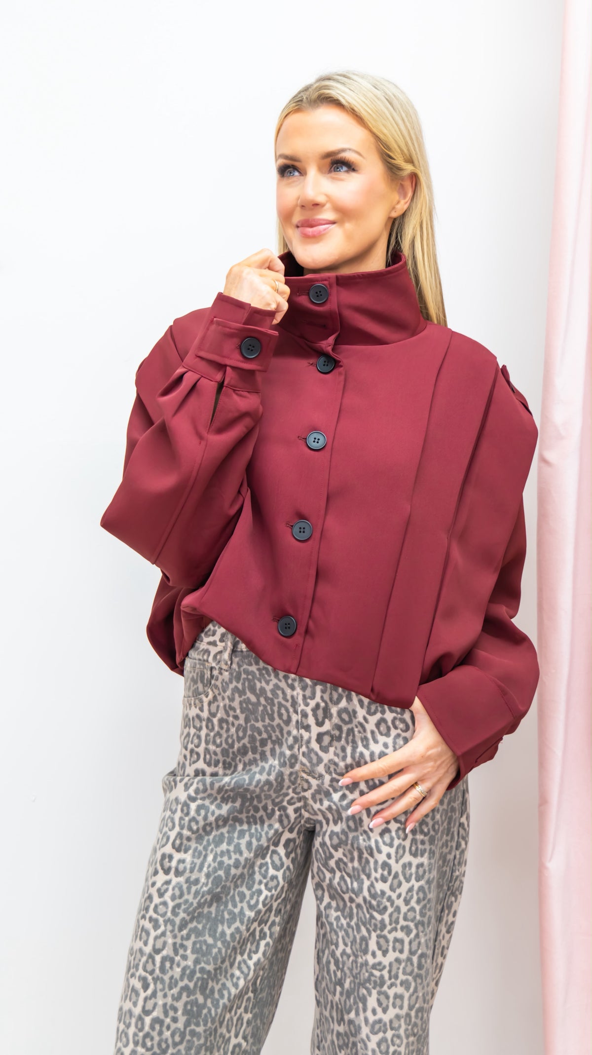 Burgundy Crop Jacket