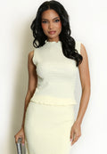 Lemon Waffle Texture Sleeveless Top
