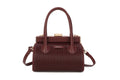 Ribbed Detail Gold Detail Buckle Handbag