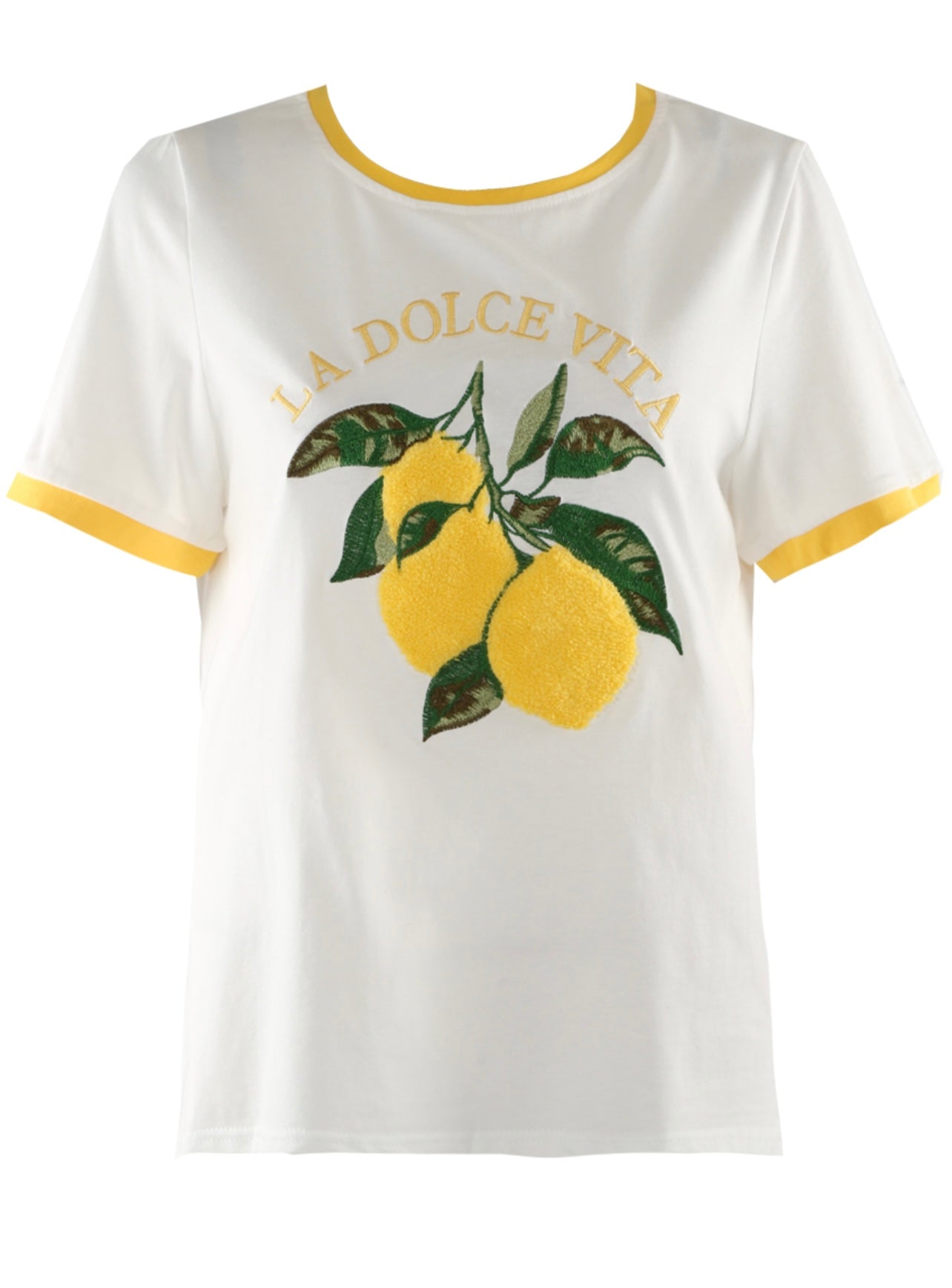Textured Lemon Motif T-Shirt