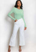 White Cropped Wide Leg Trousers