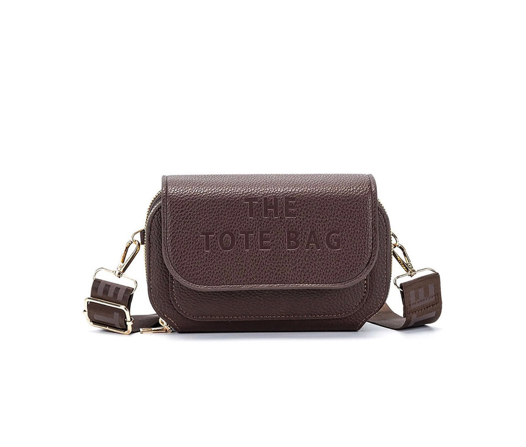 Crossbody Handbag with 2 Separate Top Zipped Sections