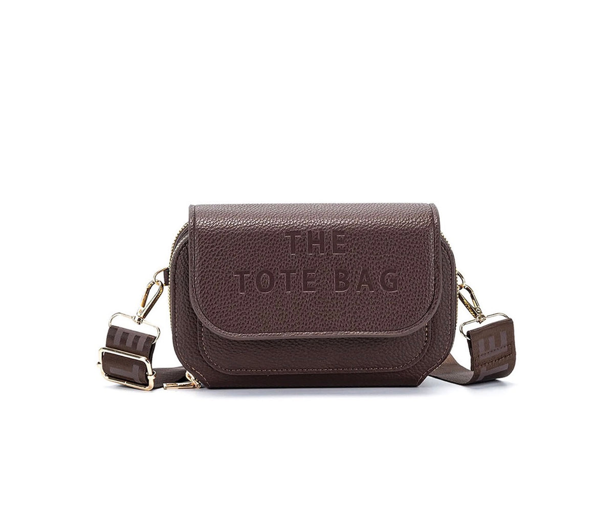 Crossbody Handbag with 2 Separate Top Zipped Sections