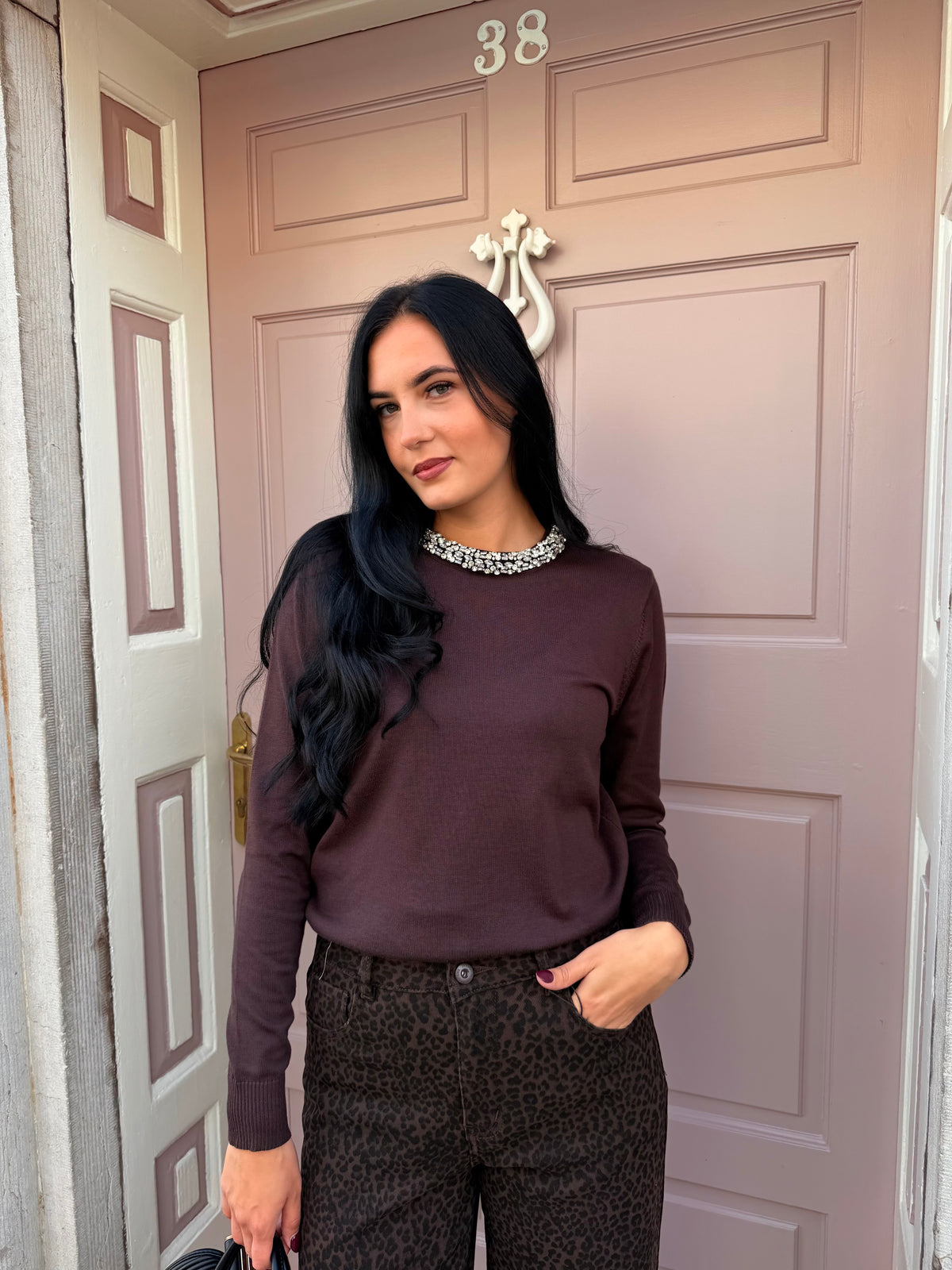 Brown Diamond Detail Jumper