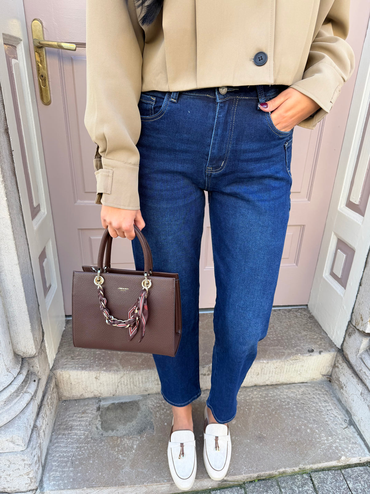 Blue Denim Barrel Jeans