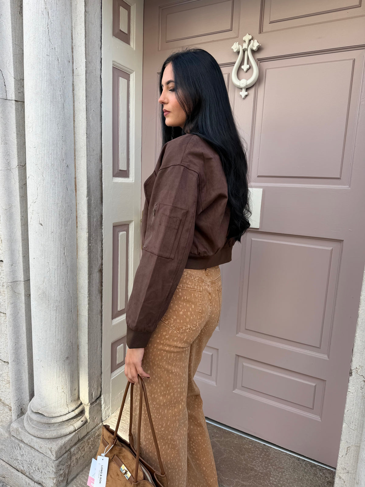 Camel Dear Print Denim Jeans