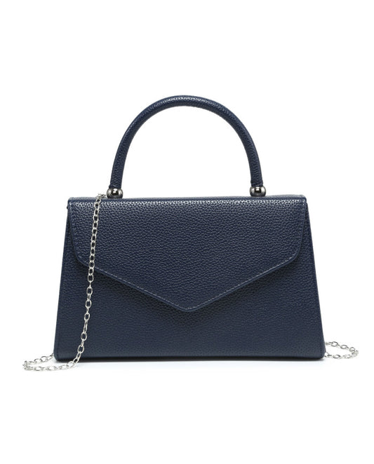 Navy PU Clutch Bag
