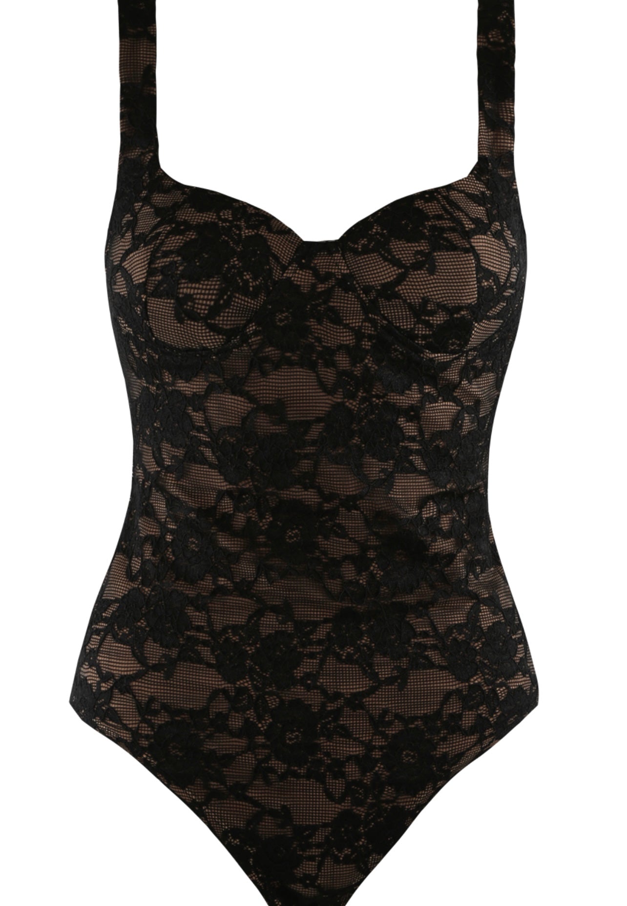 Black Lace Bustier Bodysuit
