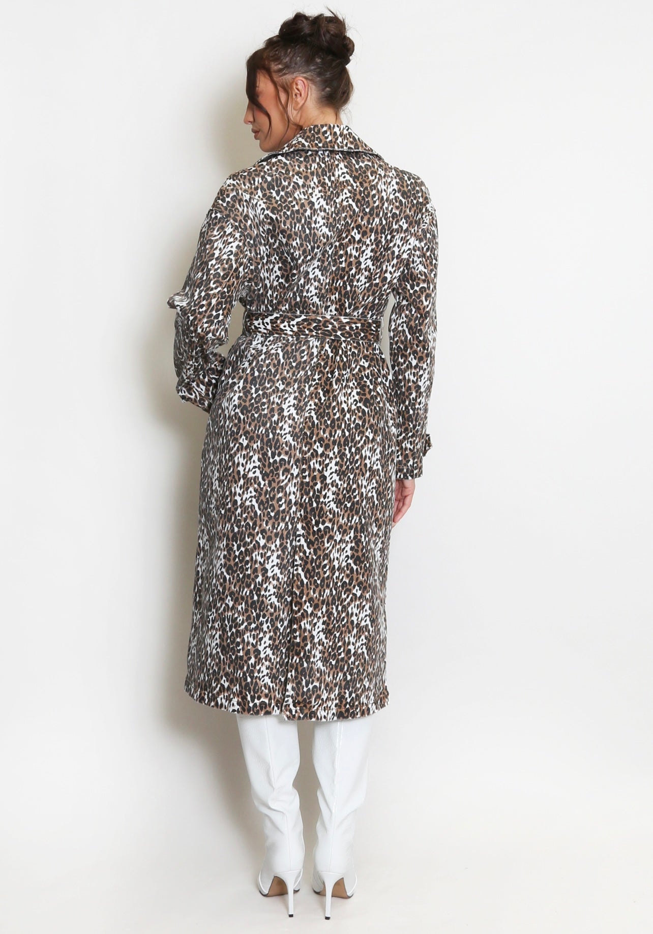 Leopard Print Trench Coat