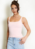 Pink Square Neck Cami Top