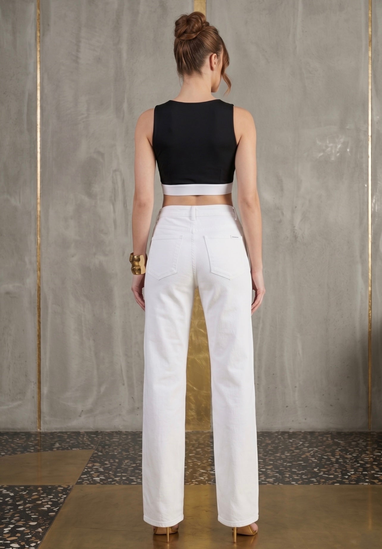 White Long Length Straight Leg Jeans