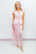 Pink Tailored Waistcoat With Statement Buttons