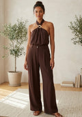 Brown Wide Hem Trousers