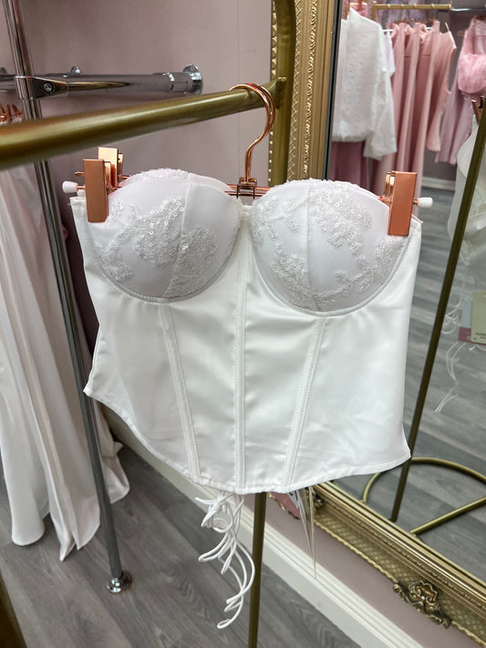 White Corset Bandeau Top