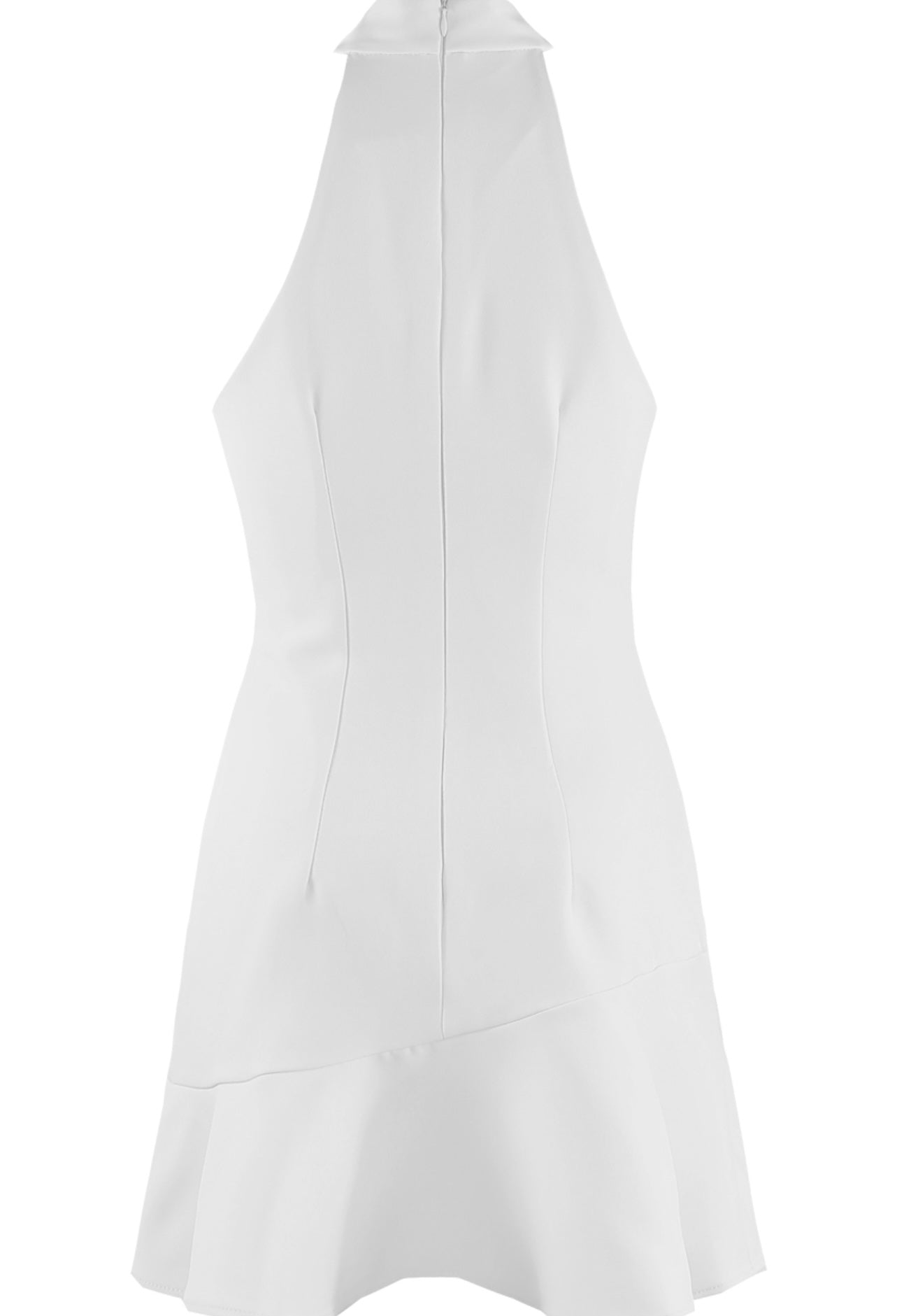 White Sleeveless Flare Hem Mini Dress