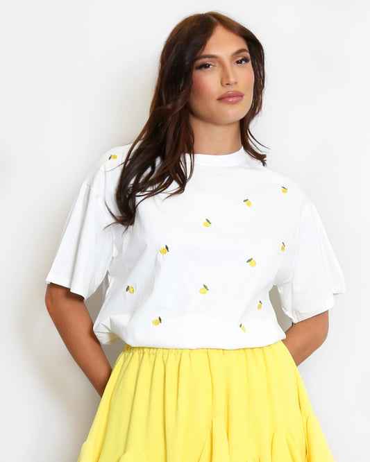 Lemon Embroidered Motif T-Shirt